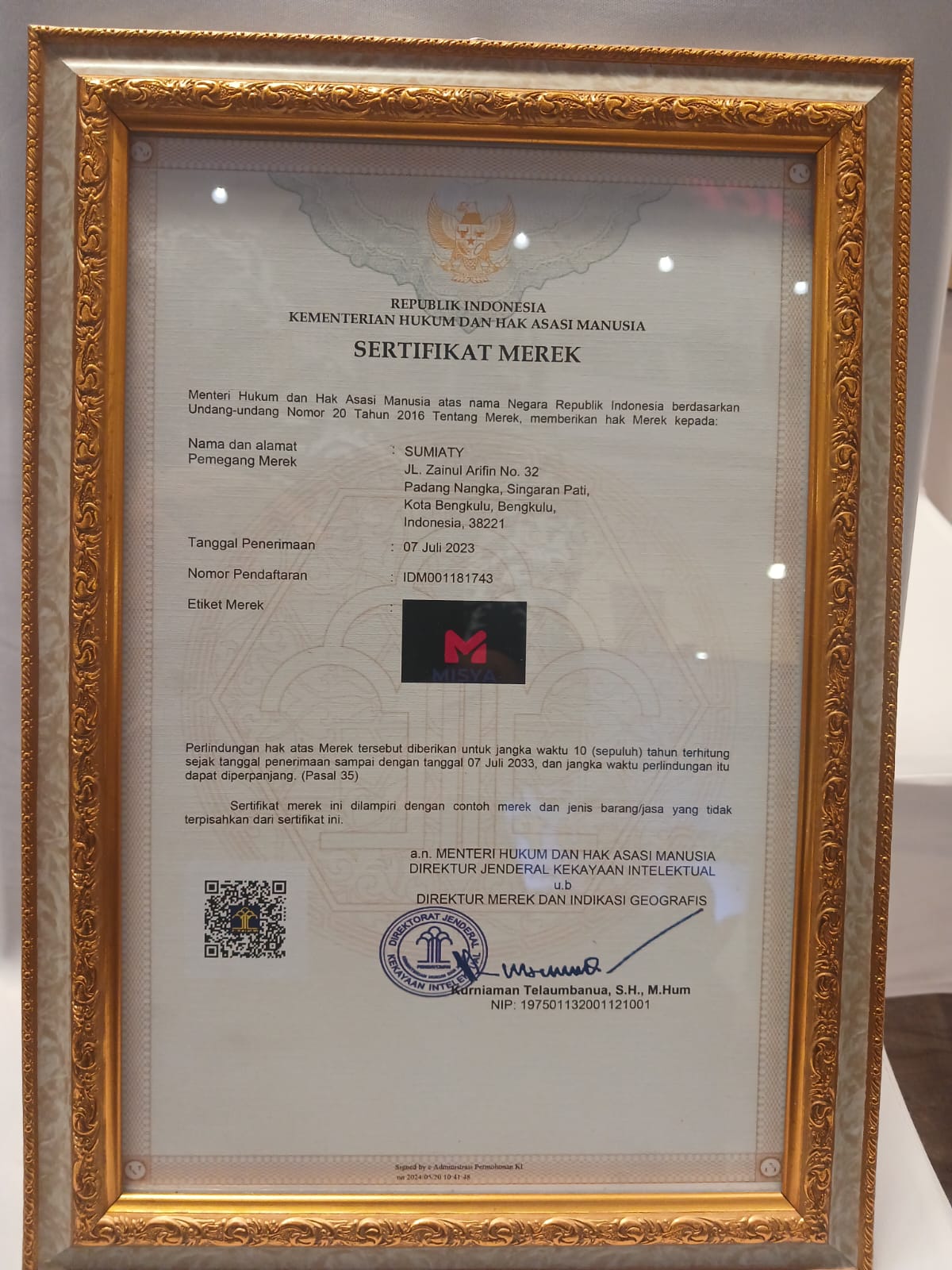 Sertifikat Merek